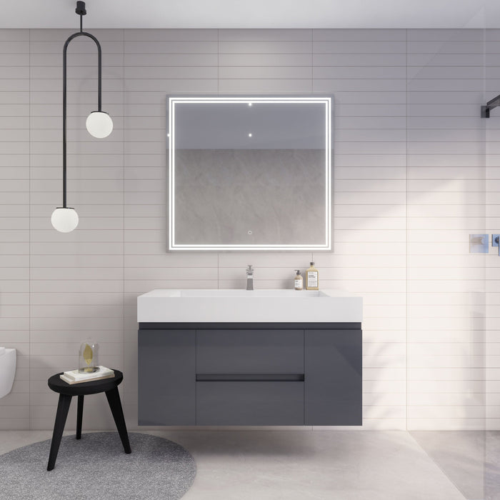 Monterey 48" Wall Mounted Vanity with Reinforced Acrylic Sinks