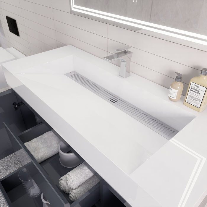 Monterey 48" Wall Mounted Vanity with Reinforced Acrylic Sinks