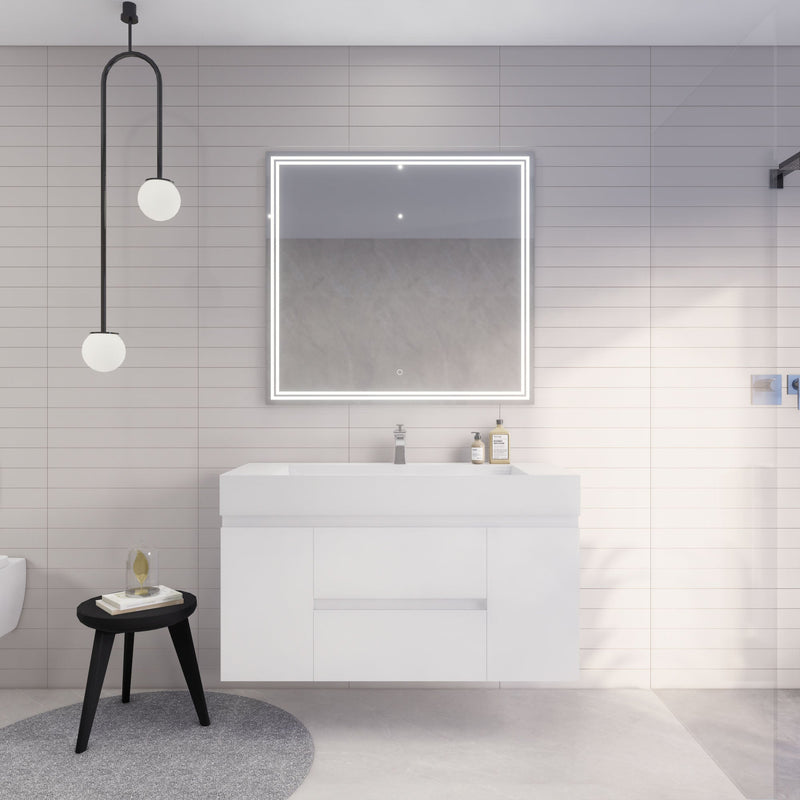 Monterey 48" Wall Mounted Vanity with Reinforced Acrylic Sinks