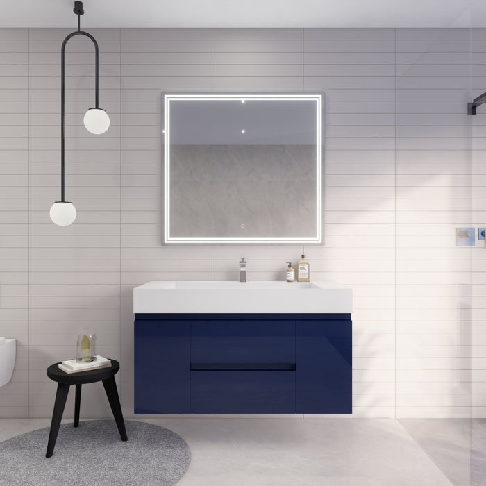 Monterey 48" Wall Mounted Vanity with Reinforced Acrylic Sinks