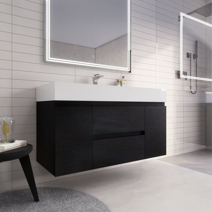 Monterey 48" Wall Mounted Vanity with Reinforced Acrylic Sinks