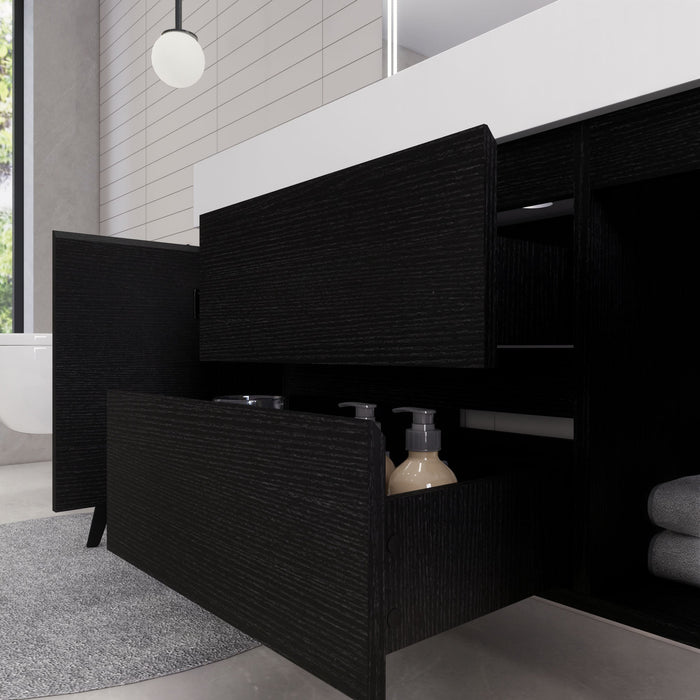 Monterey 48" Wall Mounted Vanity with Reinforced Acrylic Sinks