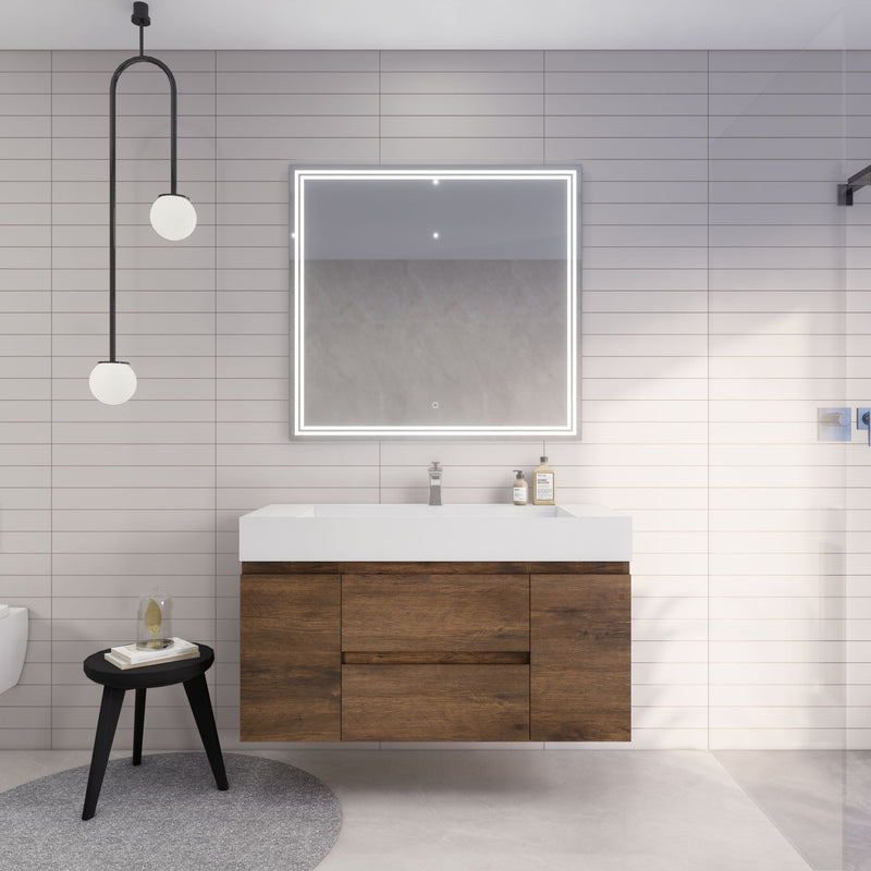 Monterey 48" Wall Mounted Vanity with Reinforced Acrylic Sinks (image 7)