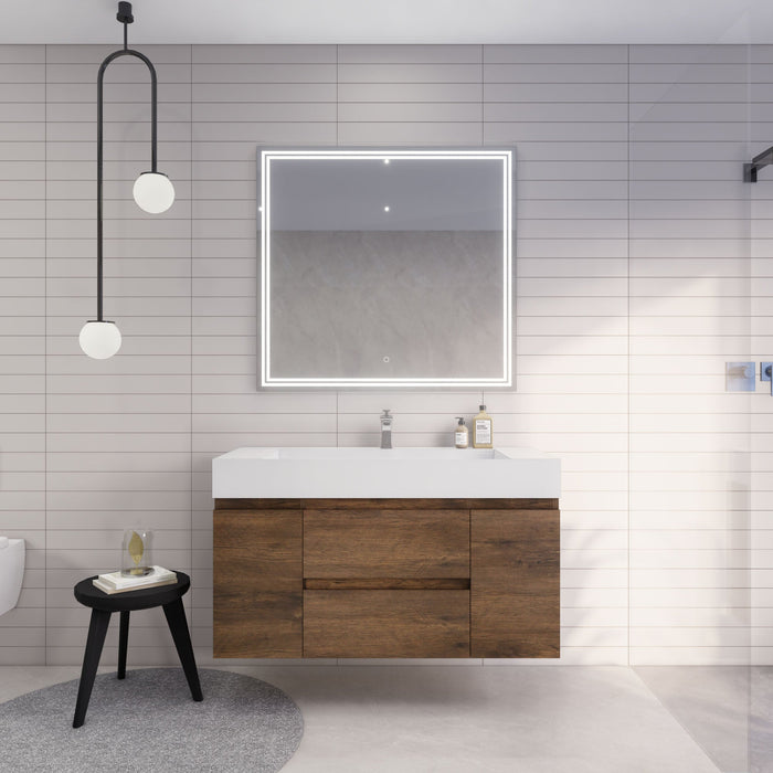 Monterey 48" Wall Mounted Vanity with Reinforced Acrylic Sinks