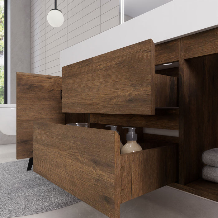 Monterey 48" Wall Mounted Vanity with Reinforced Acrylic Sinks