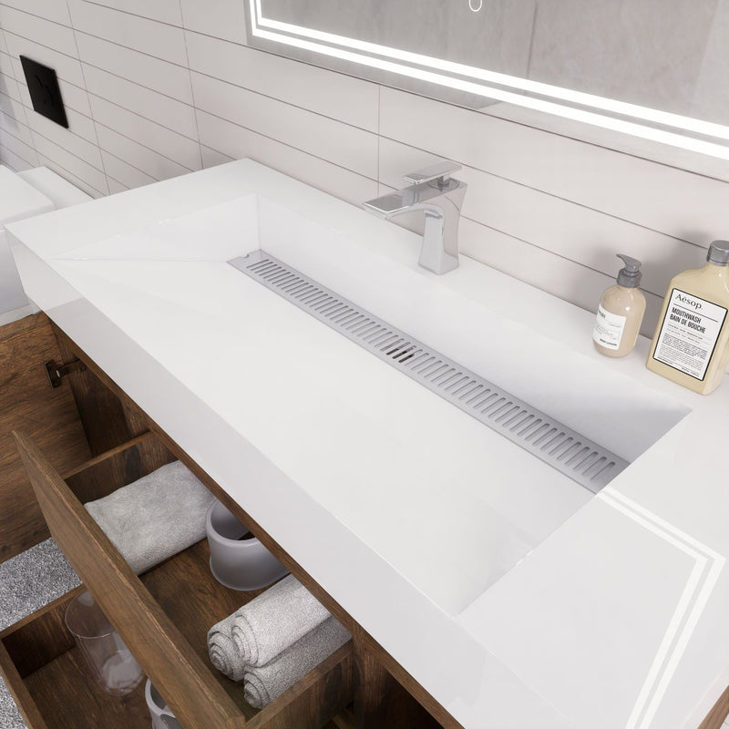 Monterey 48" Wall Mounted Vanity with Reinforced Acrylic Sinks