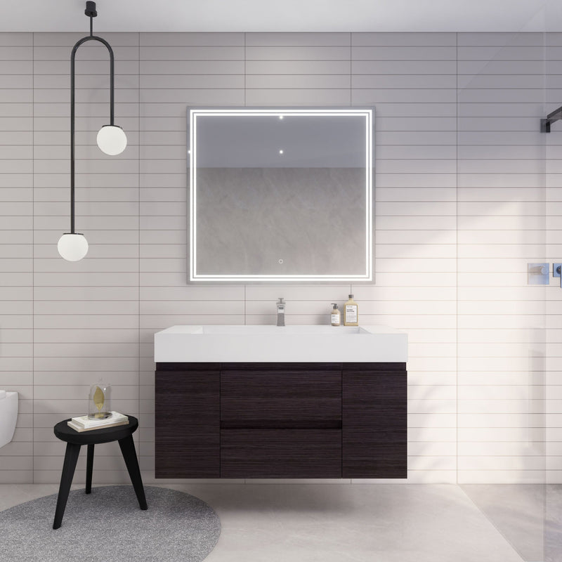 Monterey 48" Wall Mounted Vanity with Reinforced Acrylic Sinks