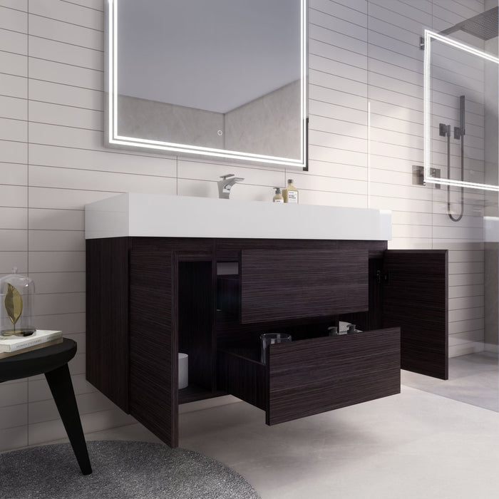 Monterey 48" Wall Mounted Vanity with Reinforced Acrylic Sinks