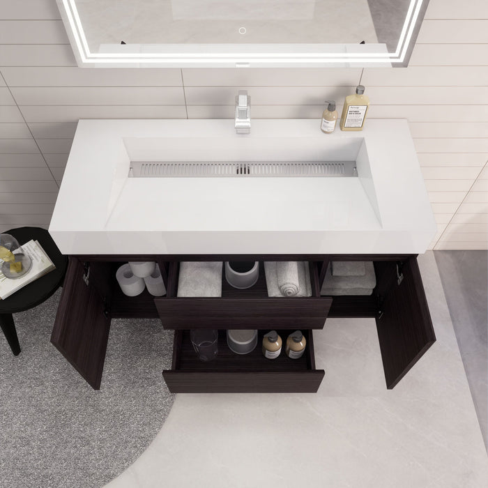 Monterey 48" Wall Mounted Vanity with Reinforced Acrylic Sinks