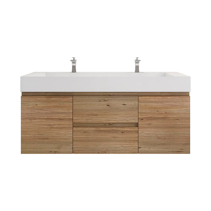 Monterey 60" Wall Mounted Vanity with Reinforced Acrylic Sinks