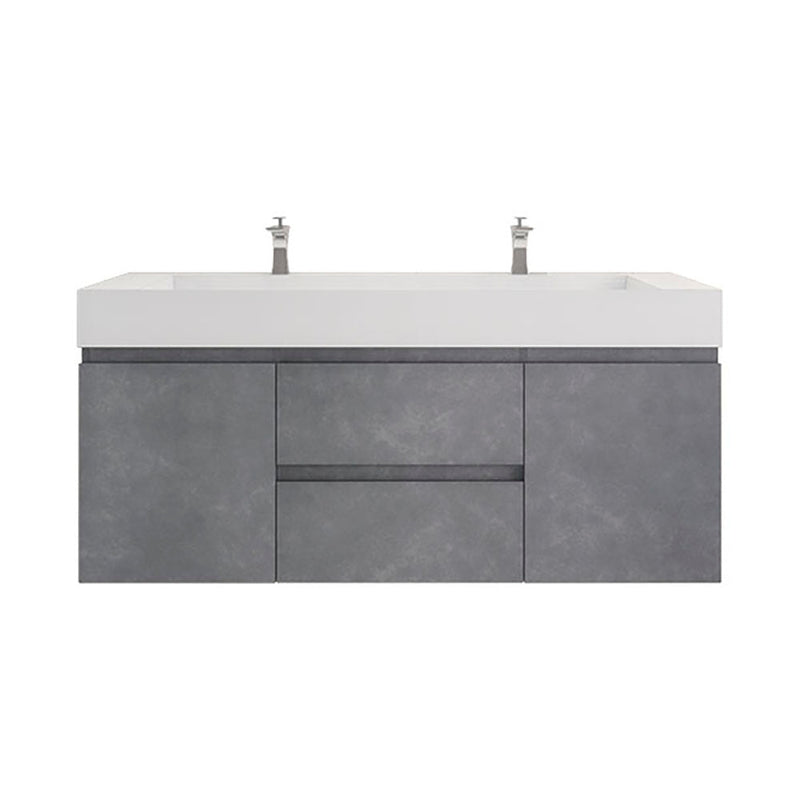 Monterey 60" Wall Mounted Vanity with Reinforced Acrylic Sinks