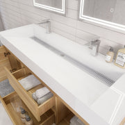 Monterey 60" Wall Mounted Vanity with Reinforced Acrylic Sinks (image 3)