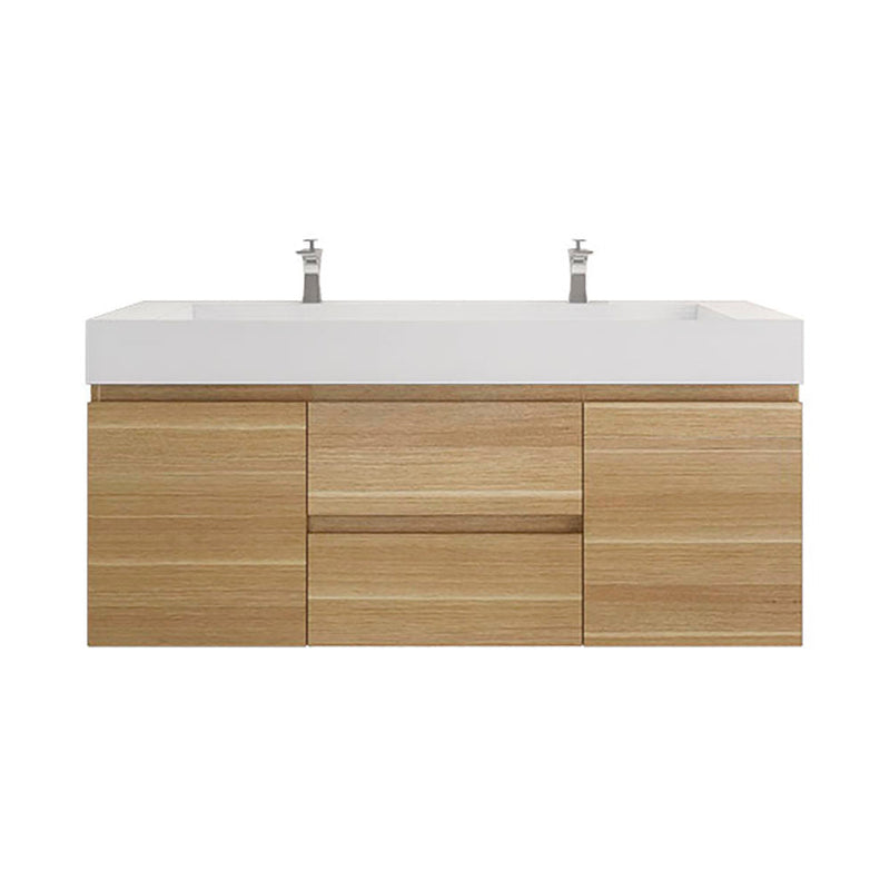 Monterey 60" Wall Mounted Vanity with Reinforced Acrylic Sinks (image 1)