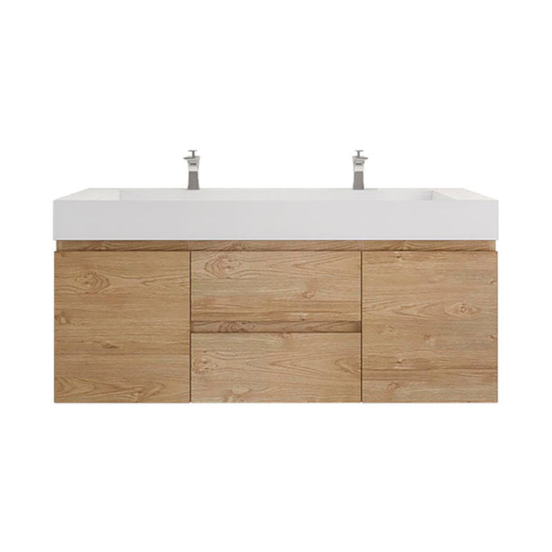 Monterey 60" Wall Mounted Vanity with Reinforced Acrylic Sinks