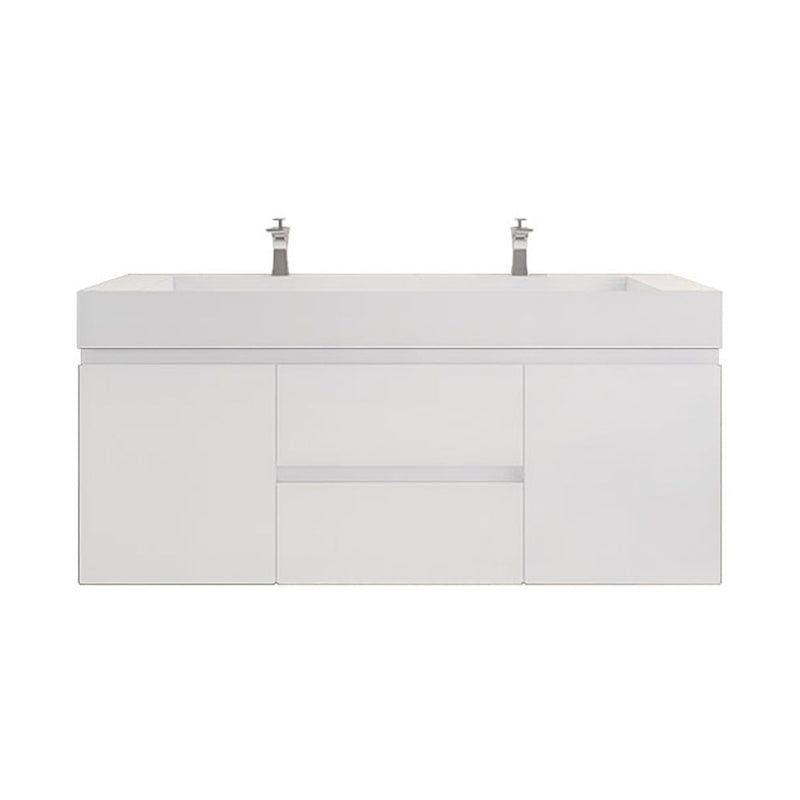 Monterey 60" Wall Mounted Vanity with Reinforced Acrylic Sinks