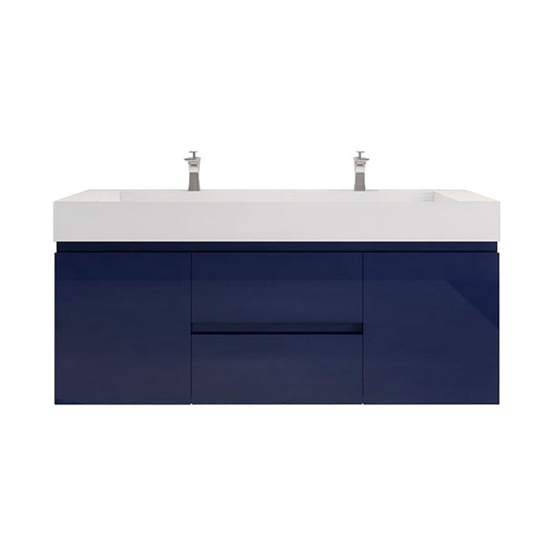 Monterey 60" Wall Mounted Vanity with Reinforced Acrylic Sinks