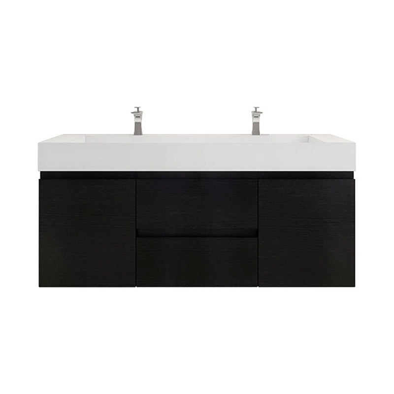 Monterey 60" Wall Mounted Vanity with Reinforced Acrylic Sinks