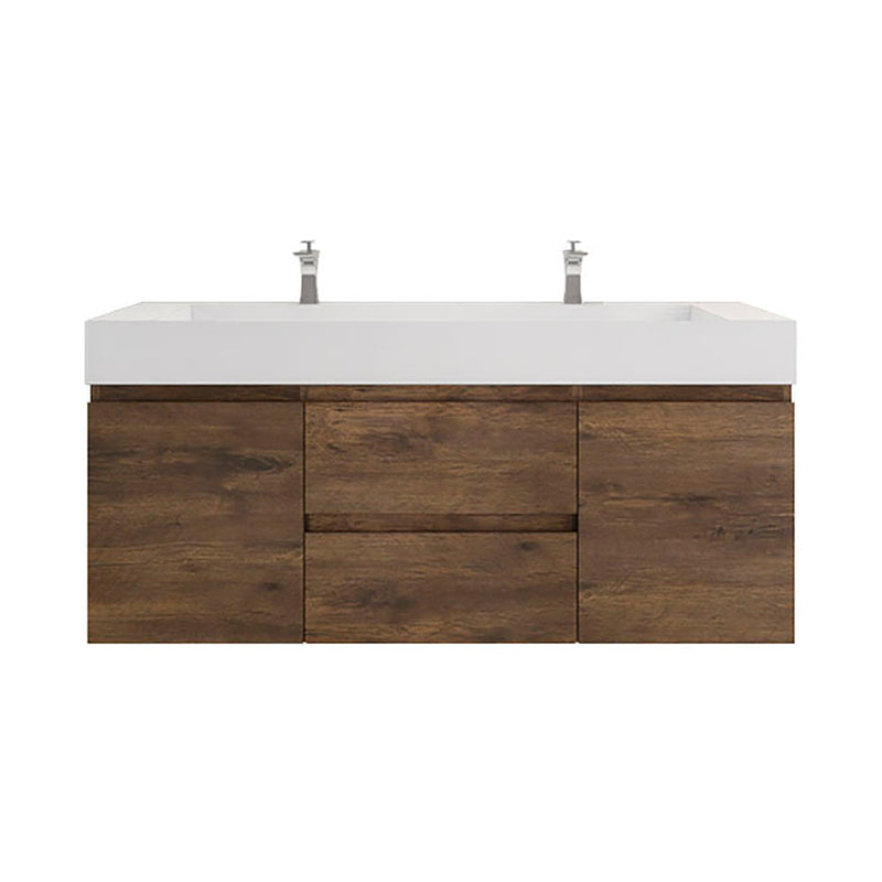Monterey 60" Wall Mounted Vanity with Reinforced Acrylic Sinks