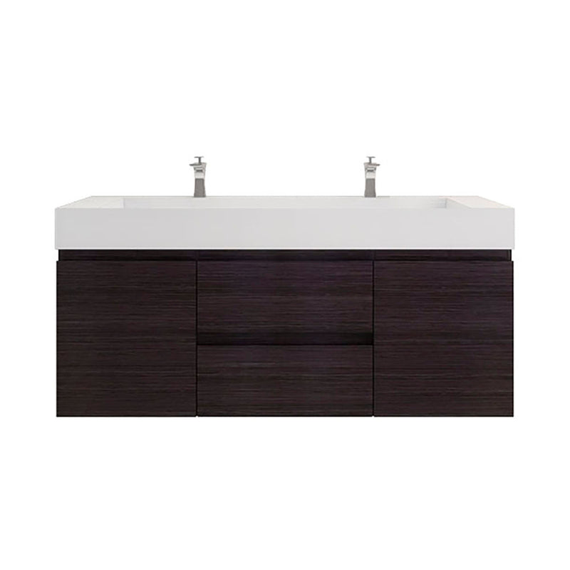 Monterey 60" Wall Mounted Vanity with Reinforced Acrylic Sinks