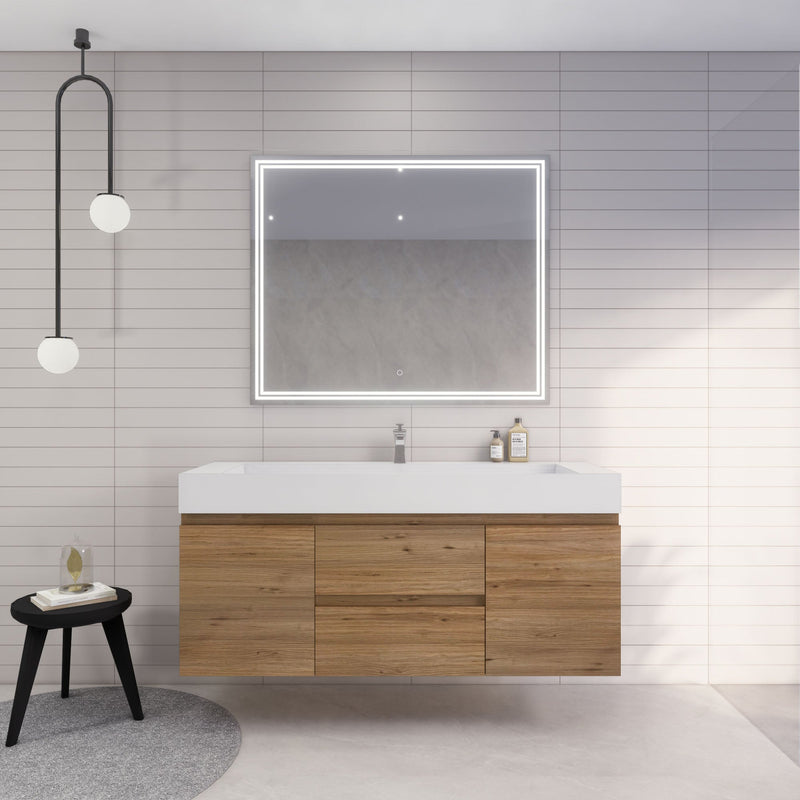Monterey 60" Wall Mounted Vanity with Reinforced Acrylic Sinks