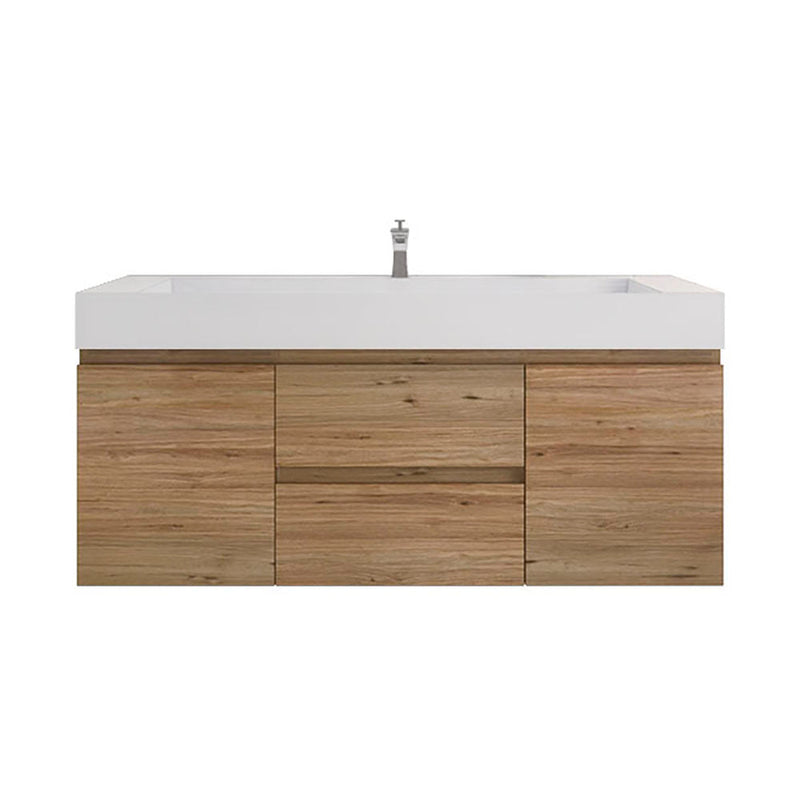 Monterey 60" Wall Mounted Vanity with Reinforced Acrylic Sinks