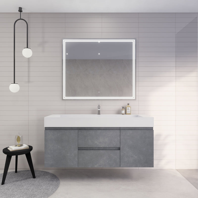 Monterey 60" Wall Mounted Vanity with Reinforced Acrylic Sinks