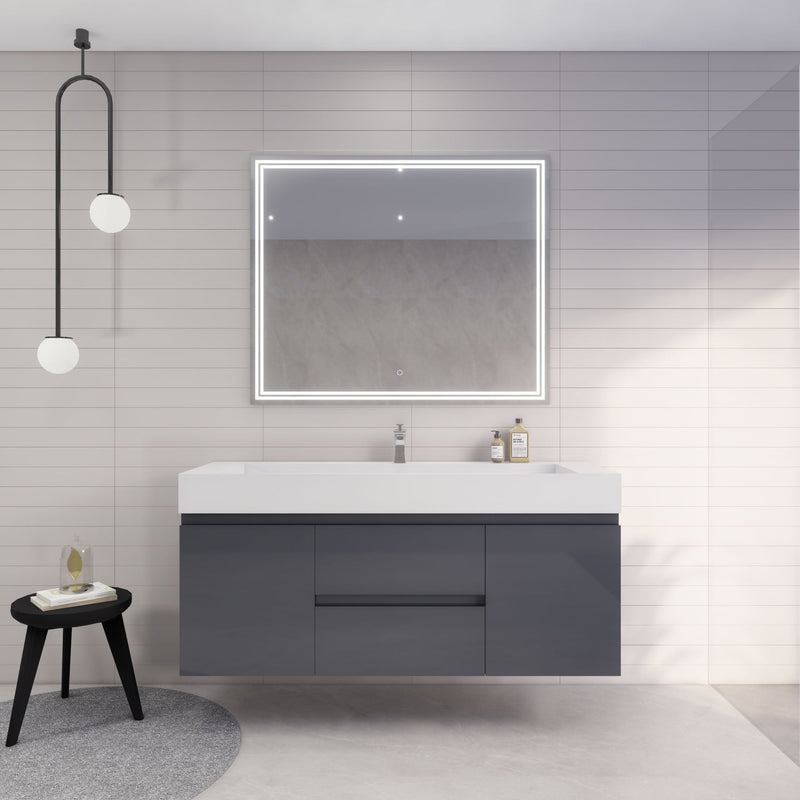 Monterey 60" Wall Mounted Vanity with Reinforced Acrylic Sinks