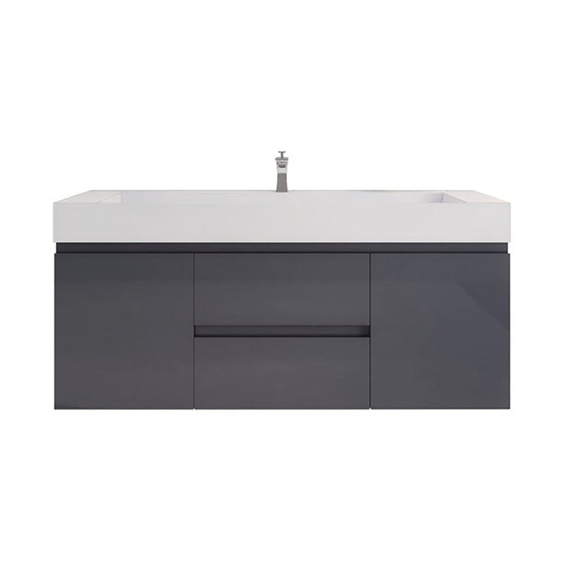 Monterey 60" Wall Mounted Vanity with Reinforced Acrylic Sinks