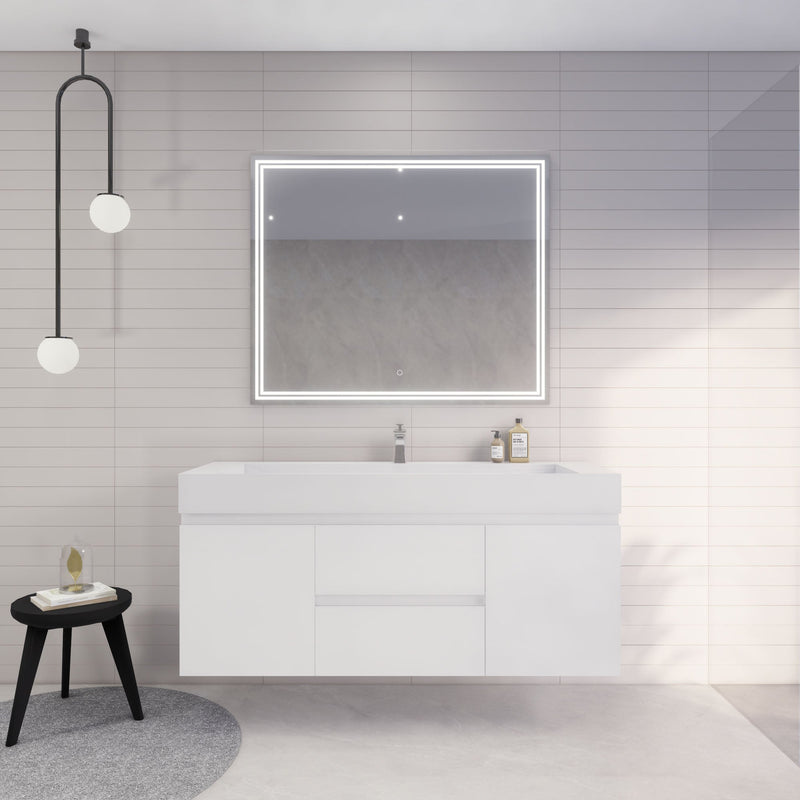 Monterey 60" Wall Mounted Vanity with Reinforced Acrylic Sinks