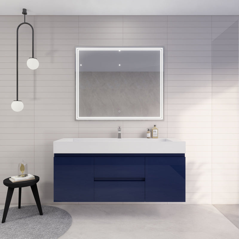 Monterey 60" Wall Mounted Vanity with Reinforced Acrylic Sinks