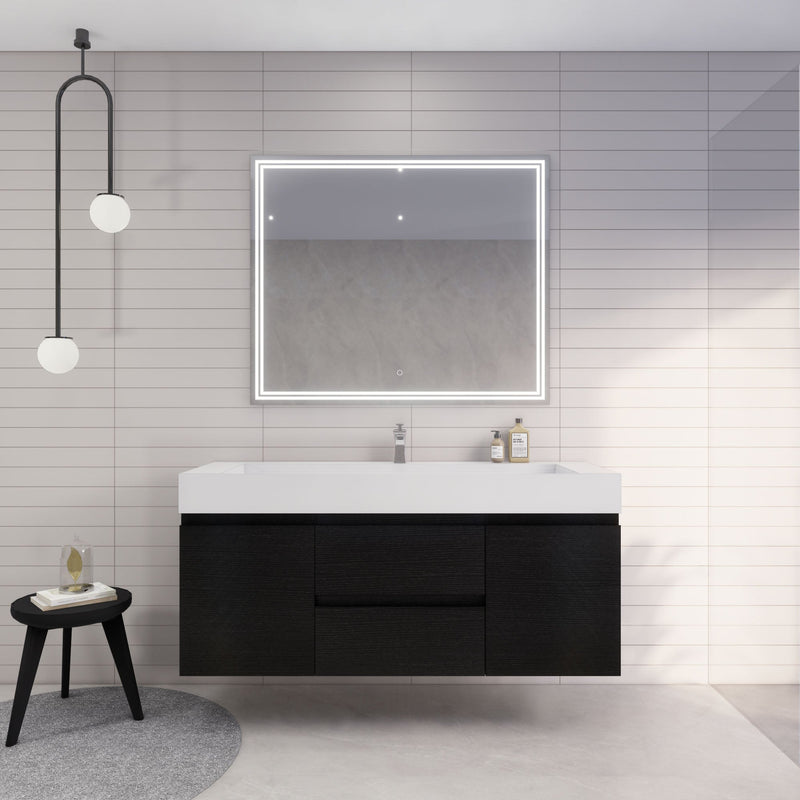 Monterey 60" Wall Mounted Vanity with Reinforced Acrylic Sinks
