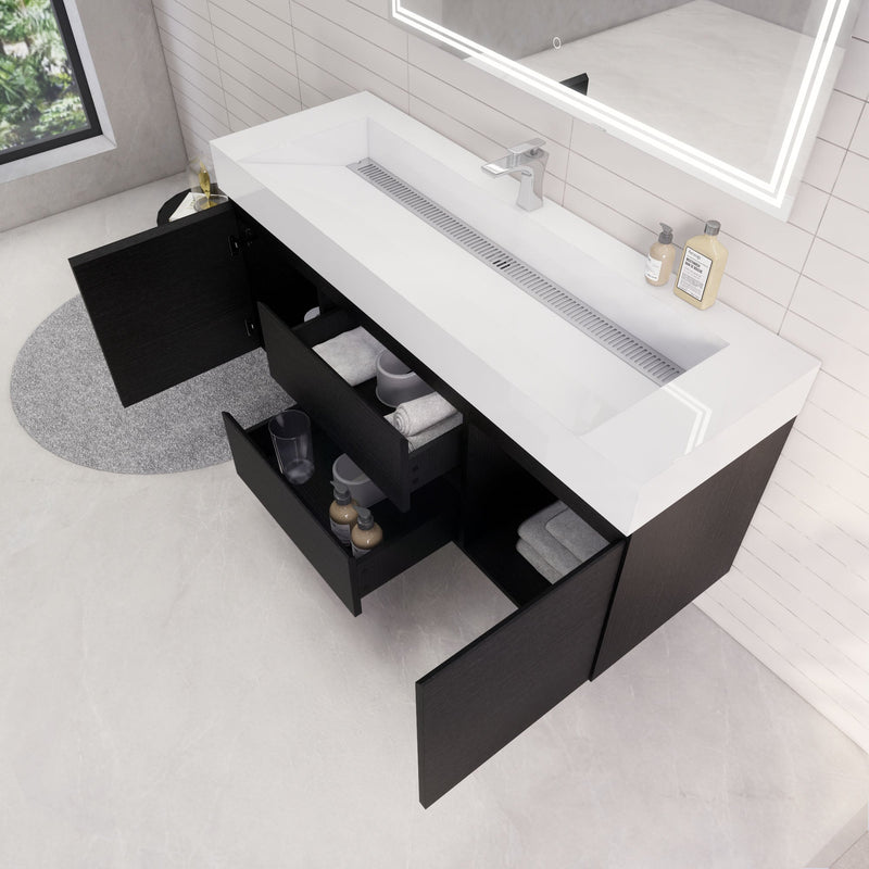 Monterey 60" Wall Mounted Vanity with Reinforced Acrylic Sinks