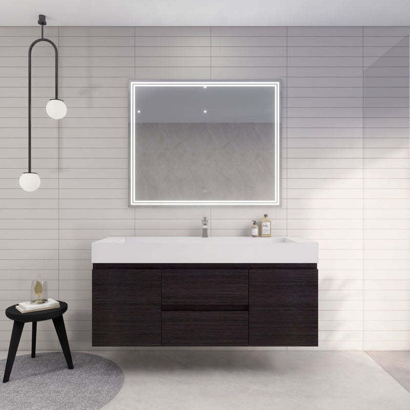 Monterey 60" Wall Mounted Vanity with Reinforced Acrylic Sinks