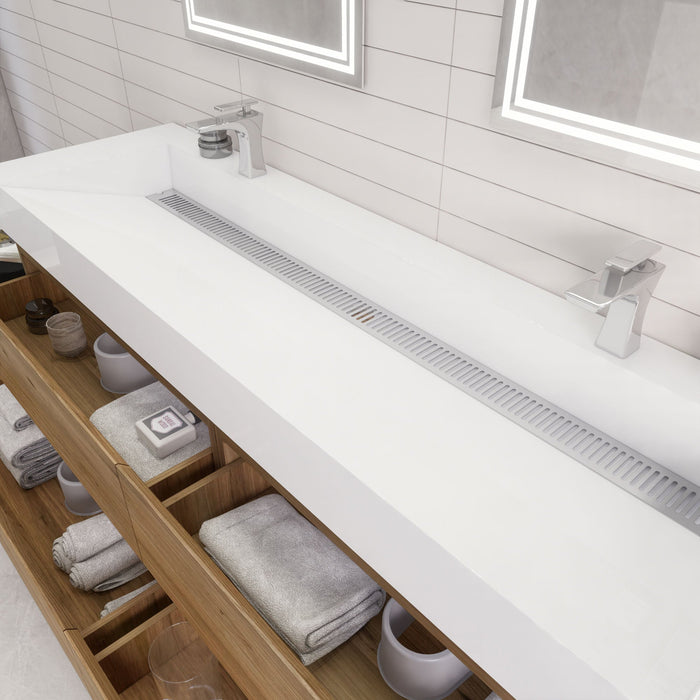 Monterey 72" Wall Mounted Vanity with Reinforced Acrylic Sinks