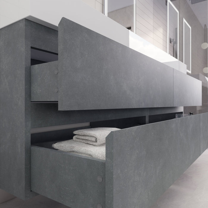 Monterey 72" Wall Mounted Vanity with Reinforced Acrylic Sinks