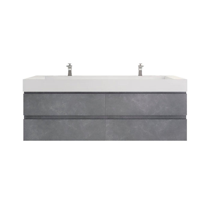 Monterey 72" Wall Mounted Vanity with Reinforced Acrylic Sinks
