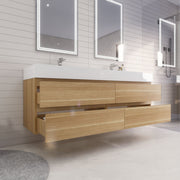 Monterey 72" Wall Mounted Vanity with Reinforced Acrylic Sinks (image 4)