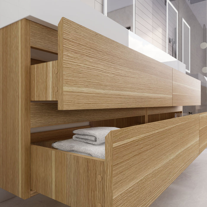 Monterey 72" Wall Mounted Vanity with Reinforced Acrylic Sinks