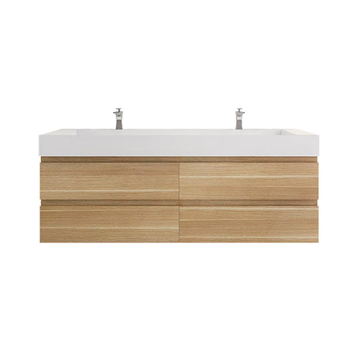 Monterey 72" Wall Mounted Vanity with Reinforced Acrylic Sinks