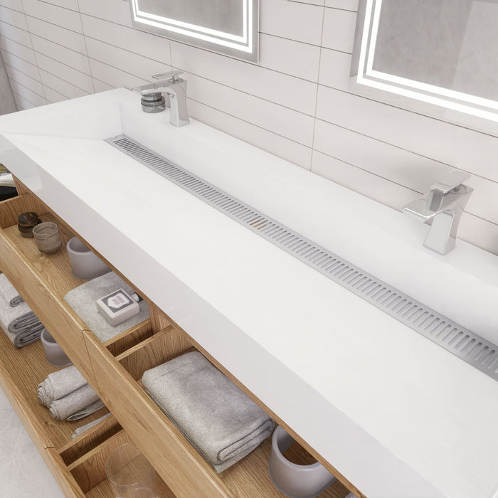 Monterey 72" Wall Mounted Vanity with Reinforced Acrylic Sinks