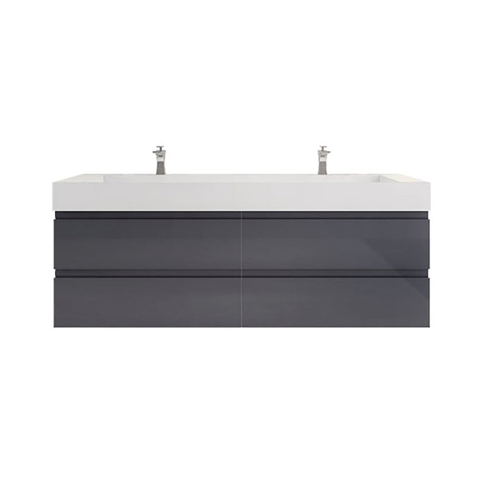 Monterey 72" Wall Mounted Vanity with Reinforced Acrylic Sinks