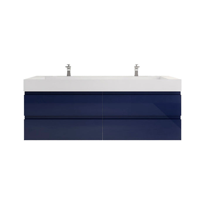 Monterey 72" Wall Mounted Vanity with Reinforced Acrylic Sinks