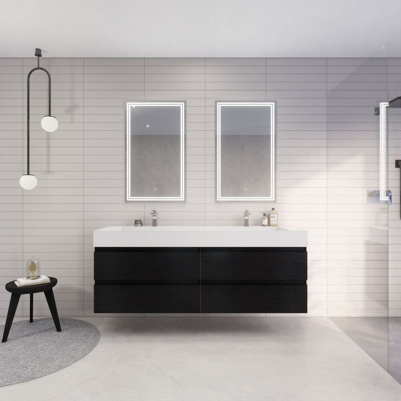 Monterey 72" Wall Mounted Vanity with Reinforced Acrylic Sinks