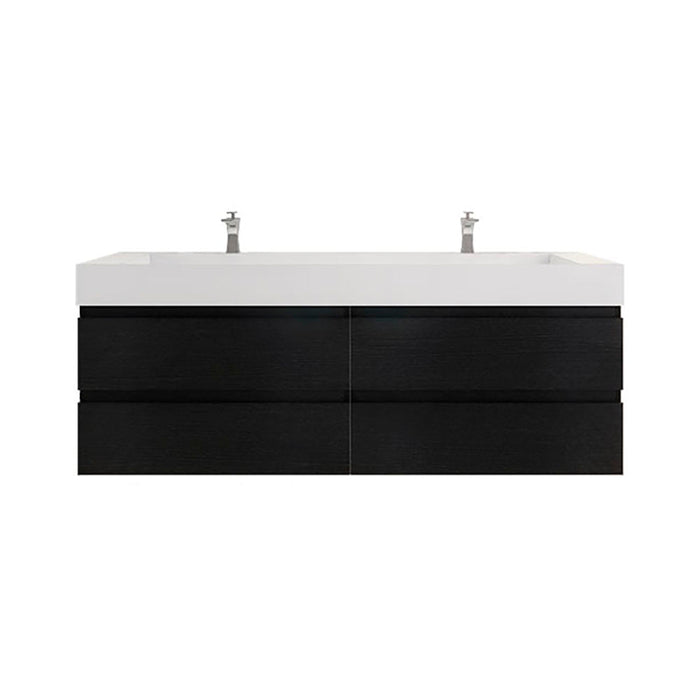 Monterey 72" Wall Mounted Vanity with Reinforced Acrylic Sinks
