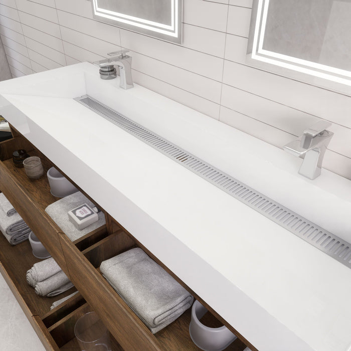 Monterey 72" Wall Mounted Vanity with Reinforced Acrylic Sinks