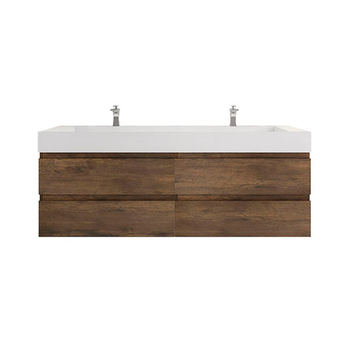 Monterey 72" Wall Mounted Vanity with Reinforced Acrylic Sinks