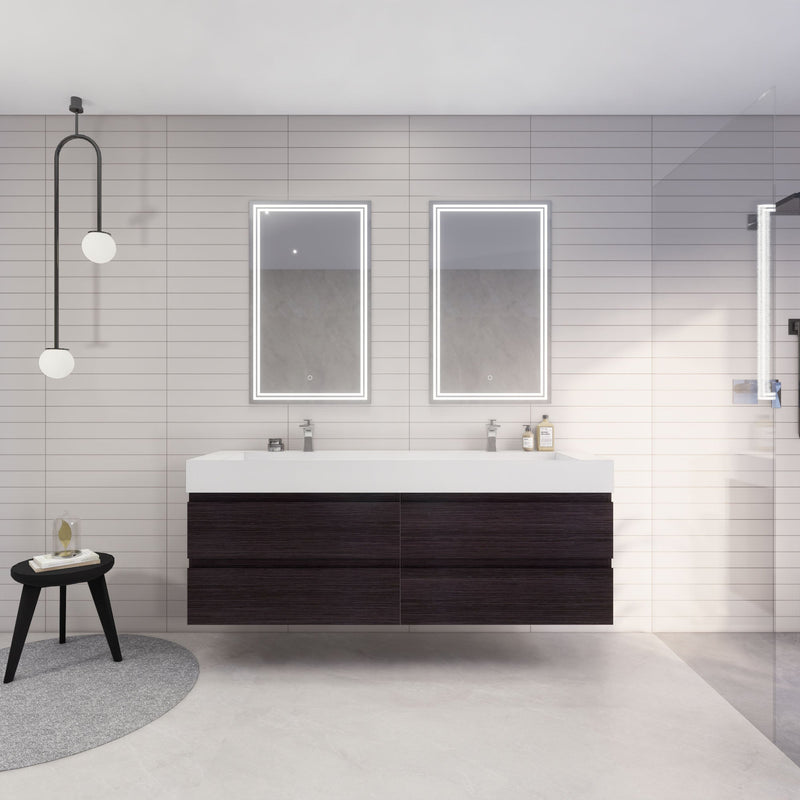 Monterey 72" Wall Mounted Vanity with Reinforced Acrylic Sinks