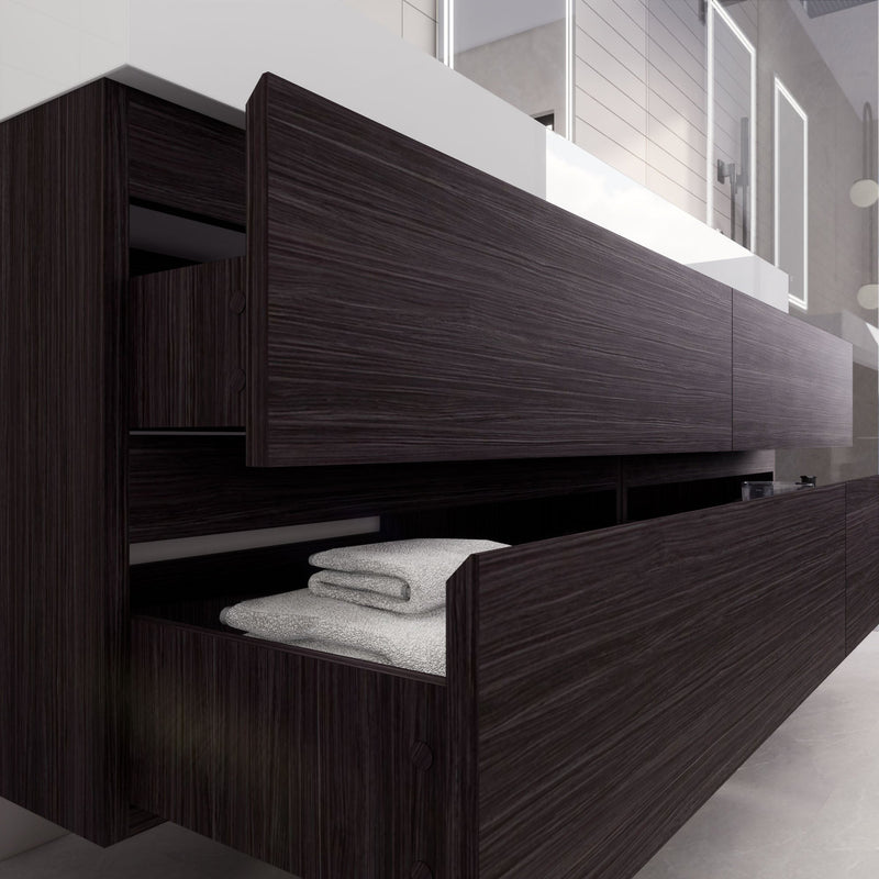 Monterey 72" Wall Mounted Vanity with Reinforced Acrylic Sinks