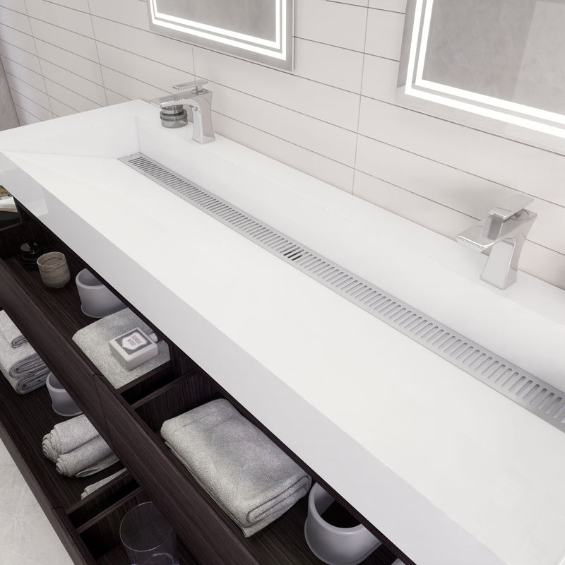 Monterey 72" Wall Mounted Vanity with Reinforced Acrylic Sinks