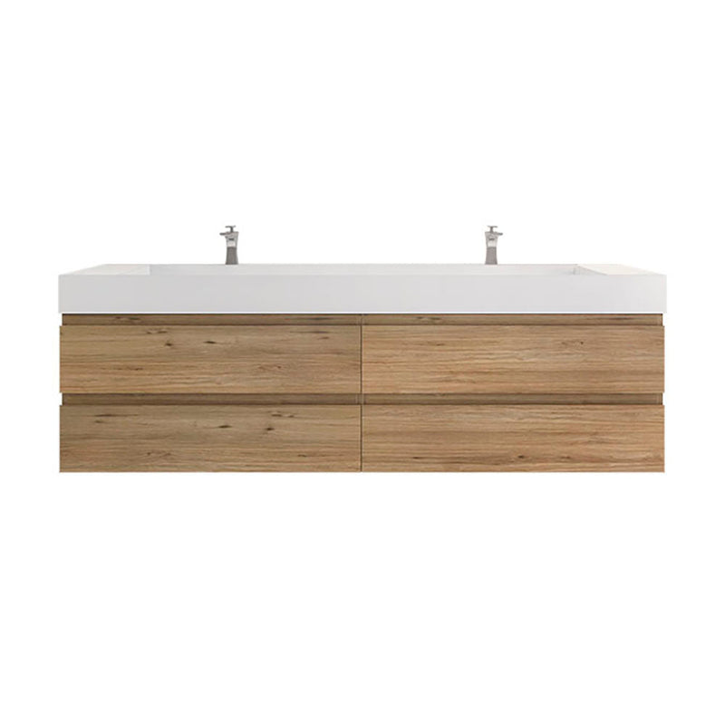 Monterey 84" Wall Mounted Vanity with Reinforced Acrylic Sinks